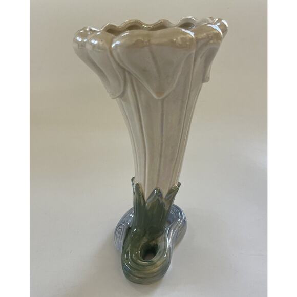 Vintage Fitz Floyd Art Nouveau Flower Vase 7” Japan 1978 Hand Painted Iridescent - Picture 2 of 9